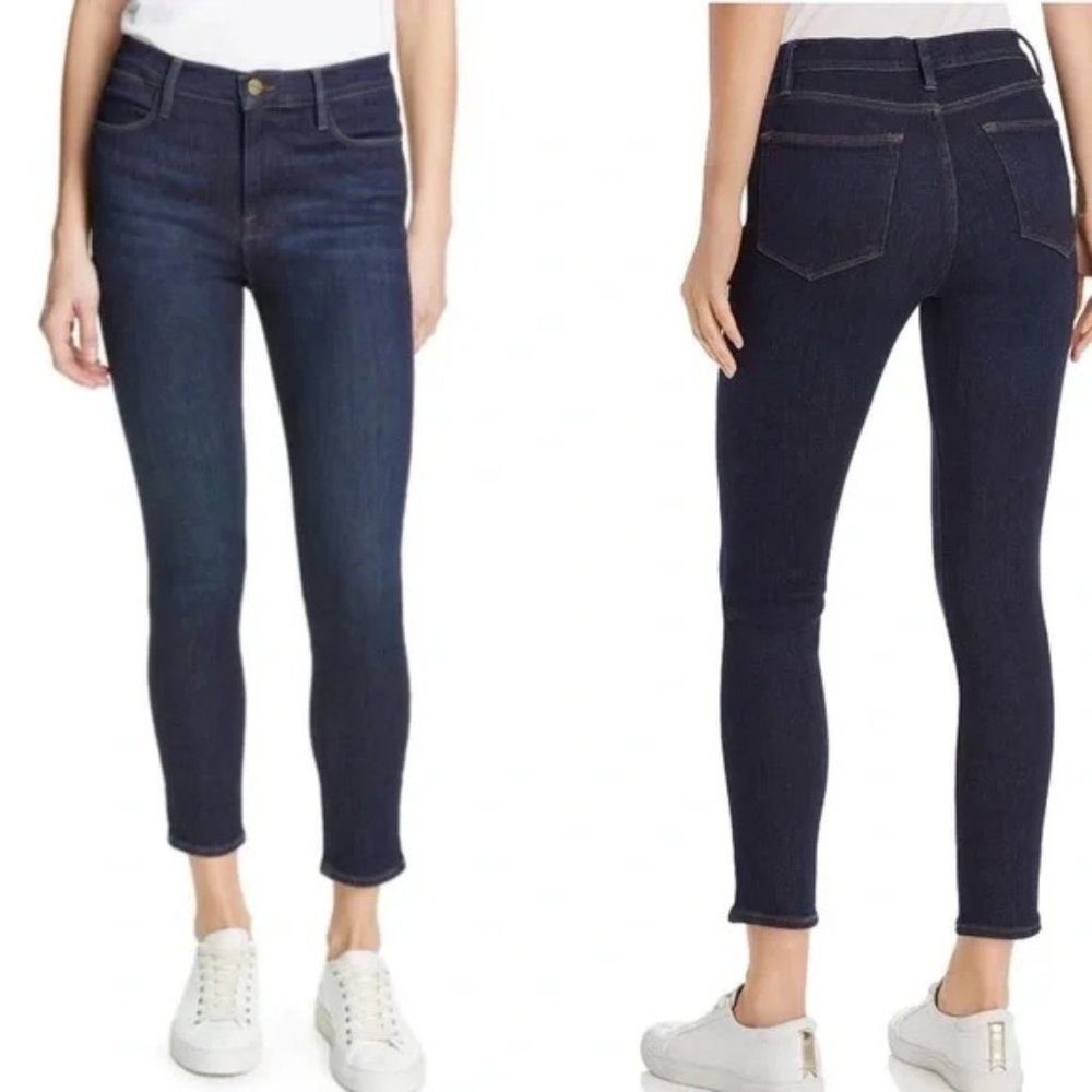FRAME Le High Skinny Crop Jeans in Dame